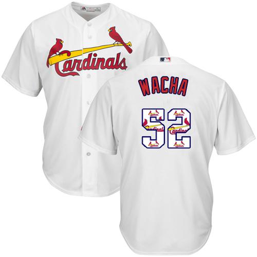 Cardinals #52 Michael Wacha White Team Logo Fashion Stitched MLB Jersey - Click Image to Close